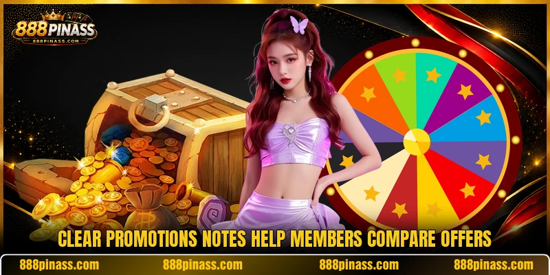 Clear promotions notes help members compare offers