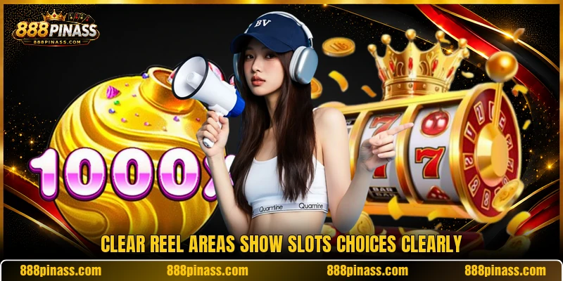 Clear reel areas show slots choices clearly