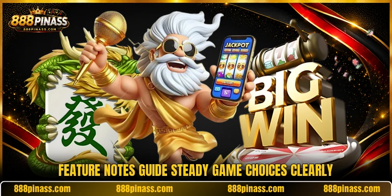 Feature notes guide steady game choices clearly