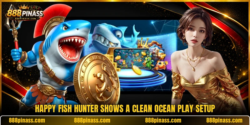 Happy Fish Hunter shows a clean ocean play setup