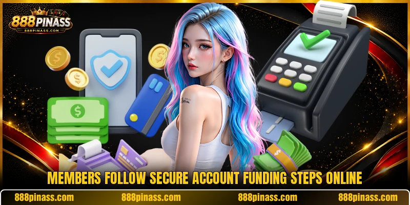 Members follow secure account funding steps online