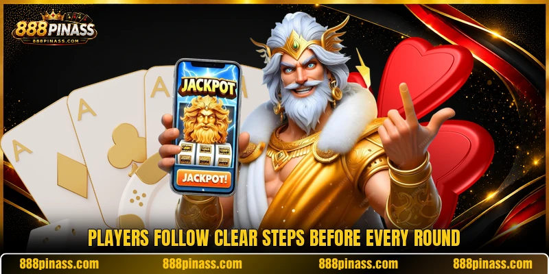 Players follow clear steps before every round Players follow clear steps before every round