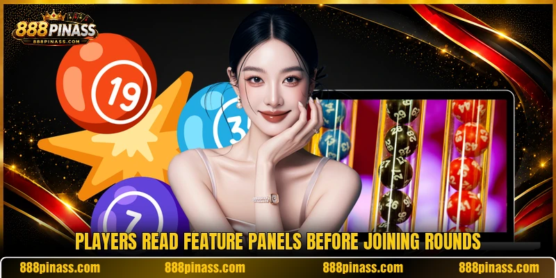 Players read feature panels before joining rounds