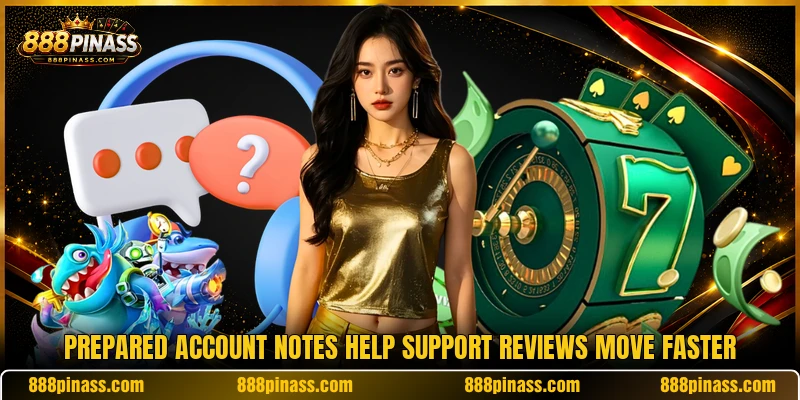 Prepared account notes help support reviews move faster